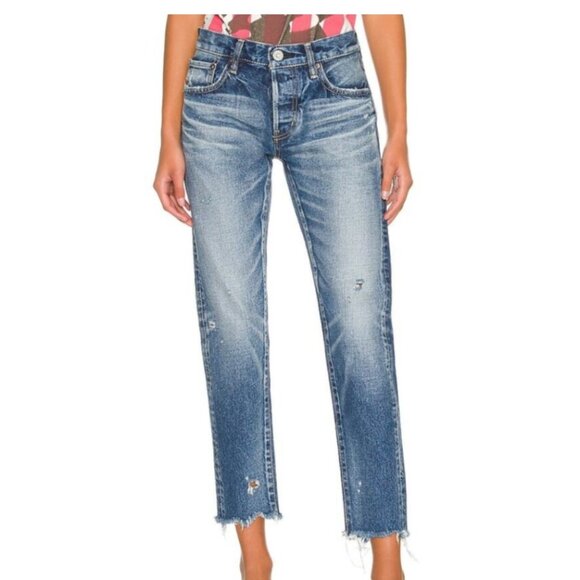 Moussy Vintage Howa Distressed Raw Hem Jeans Size 28 - Picture 1 of 12